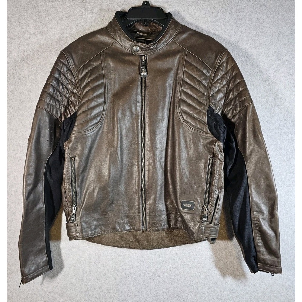 Roland Sands Design Brown Leather Jacket Men's Lg Steampunk Biker Bristol Model